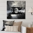 thumbnail image 1 of Designart "Frosty Bridge Landscape" Bridges Wall Art Living Room, 1 of 7