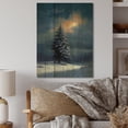 thumbnail image 1 of Designart "Frosty Calm Pines II" Landscapes Print on Natural Pine Wood, 1 of 5