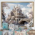 thumbnail image 1 of Designart "Frosty Castle Retreat Winter Landscape IV" Landscapes Framed Wall Art - Traditional Grey Winter Landscape Bedroom Framed Canvas Wall Art, 1 of 6