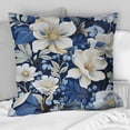 thumbnail image 1 of Designart "Frosty Floral Wonderland I" Floral Printed Throw Pillow, 1 of 5