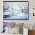 thumbnail image 1 of Designart "Frosty River Serenity IV" Snow Floater Framed Canvas Wall Art, 1 of 5