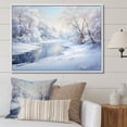 thumbnail image 1 of Designart "Frosty River Serenity IV" Snow Floater Framed Canvas Wall Art, 1 of 5
