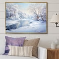 thumbnail image 1 of Designart "Frosty River Serenity IV" Snow Floater Framed Canvas Wall Art, 1 of 5