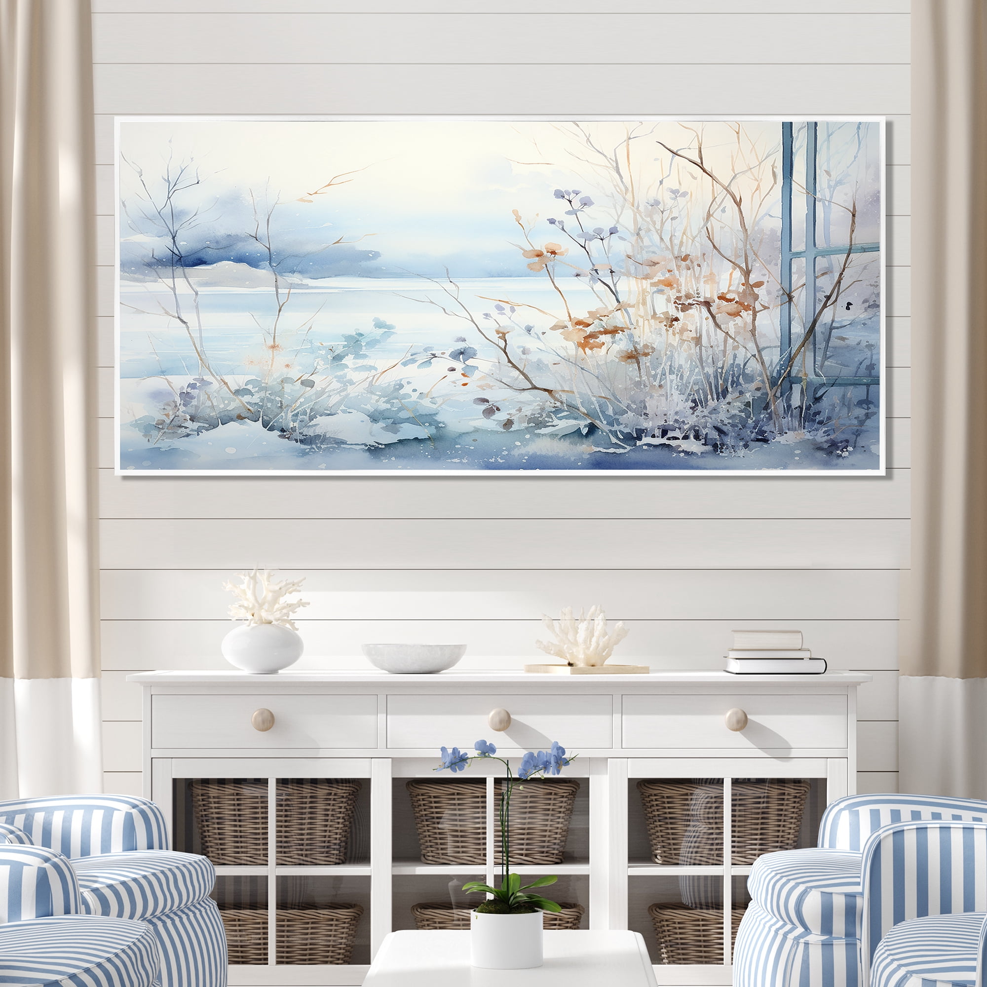 Designart "Frosty Scenic Landscape Winter's Grace II" Extra Large ...
