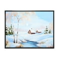 thumbnail image 1 of Designart 'Frozen River In The Forest Winter Landscape' Lake House Framed Canvas Wall Art Print, 1 of 5