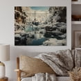 thumbnail image 1 of Designart "Frozen Symphony in Grey and White Waterfall III" Landscapes Print on Natural Pine Wood, 1 of 5