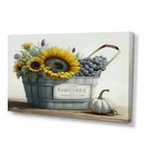 Designart Fruit And Flowers In Basket I Canvas Wall Art
