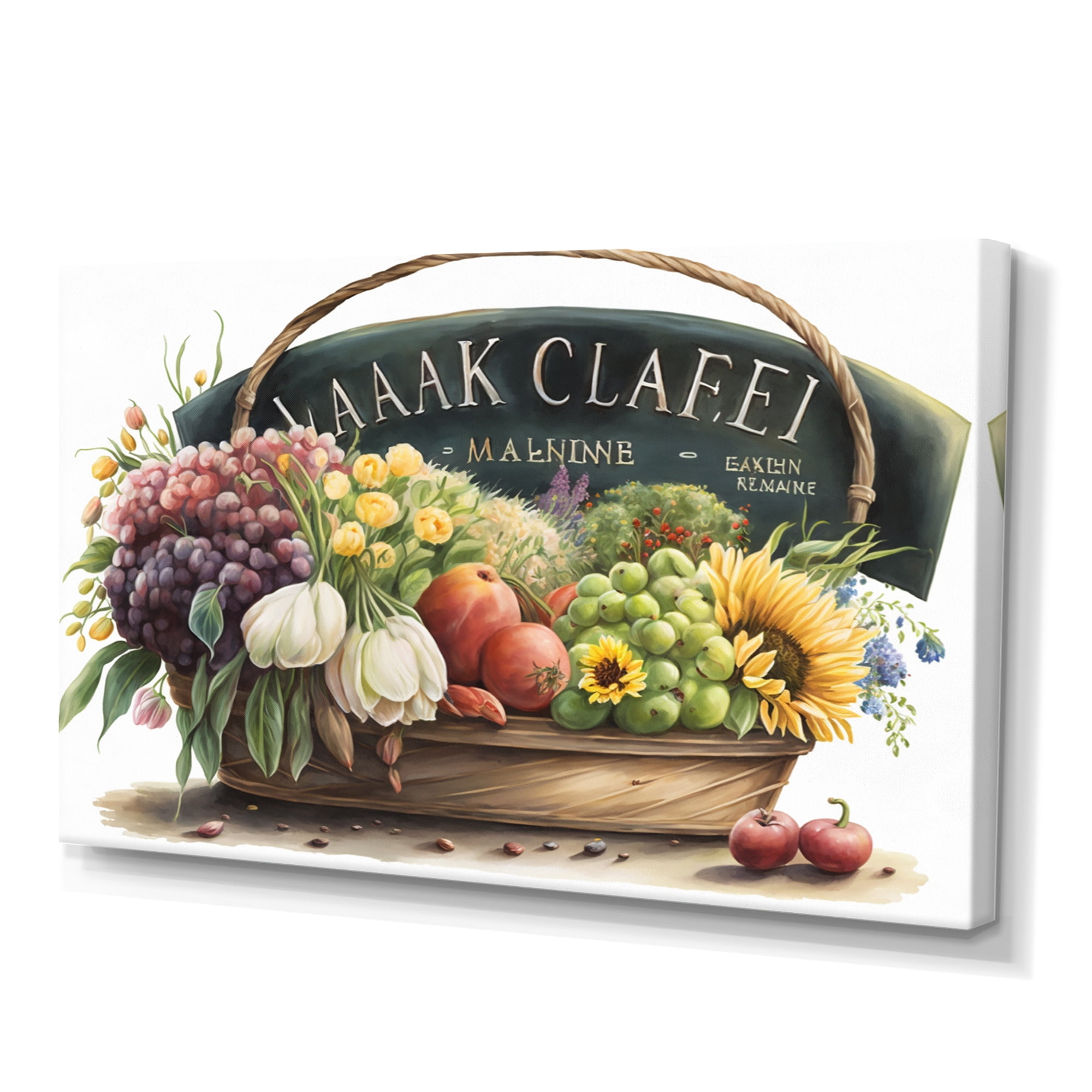Designart Fruit In Basket II Canvas Wall Art