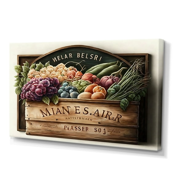 Designart Fruit In Basket IV Canvas Wall Art