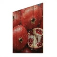 thumbnail image 1 of Designart "Fruit Pomegranate Red Painting III" Farmhouse Print on Natural Pine Wood, 1 of 5