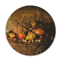 Designart 'Fruits and Vegetables' Modern Wood Wall Clock