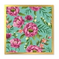 thumbnail image 1 of Designart 'Fuchia Pink Flowers On Green VIntage' Traditional Framed Art Print, 1 of 4