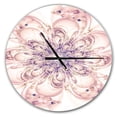 thumbnail image 1 of Designart 'Full Bloom Fractal Flower in Pink ' Modern wall clock, 1 of 3