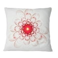 thumbnail image 1 of Designart Full Bloom Fractal Flower in Red - Flower Throw Pillow - 18x18, 1 of 1