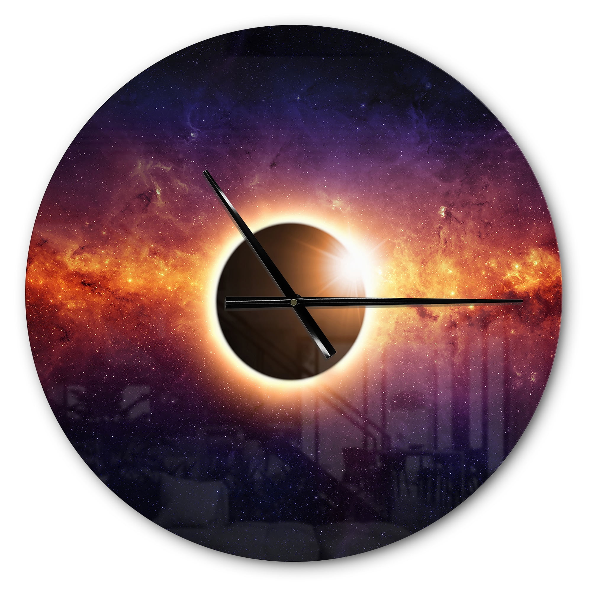 Designart 'Full Eclipse View ' Modern wall clock