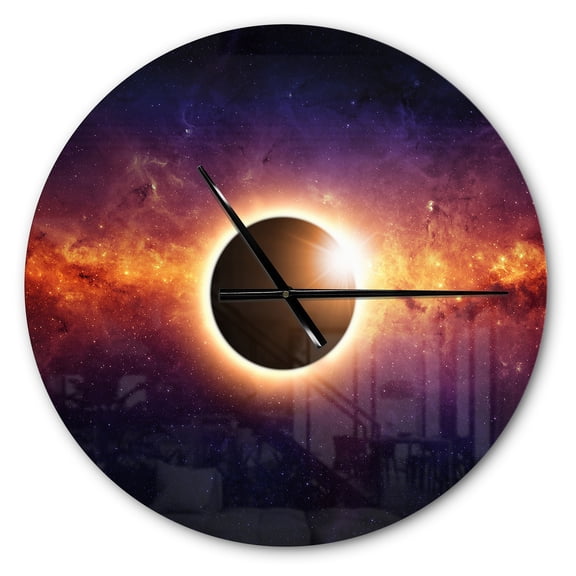 Designart 'Full Eclipse View ' Modern wall clock