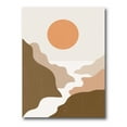 thumbnail image 1 of Designart ' Full Moon In Terracotta Tones Mountains ' Modern Canvas Wall Art Print, 1 of 4