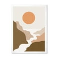 thumbnail image 1 of Designart 'Full Moon In Terracotta Tones Mountains' Modern Framed Art Print, 1 of 4