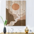 thumbnail image 1 of Designart 'Full Moon In Terracotta Tones Mountains' Modern Print on Natural Pine Wood, 1 of 5