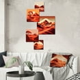 thumbnail image 1 of Designart "Full Moon Over Terra Cotta Mountains I" Landscape Mountains Metal Wall Art Set, 1 of 5