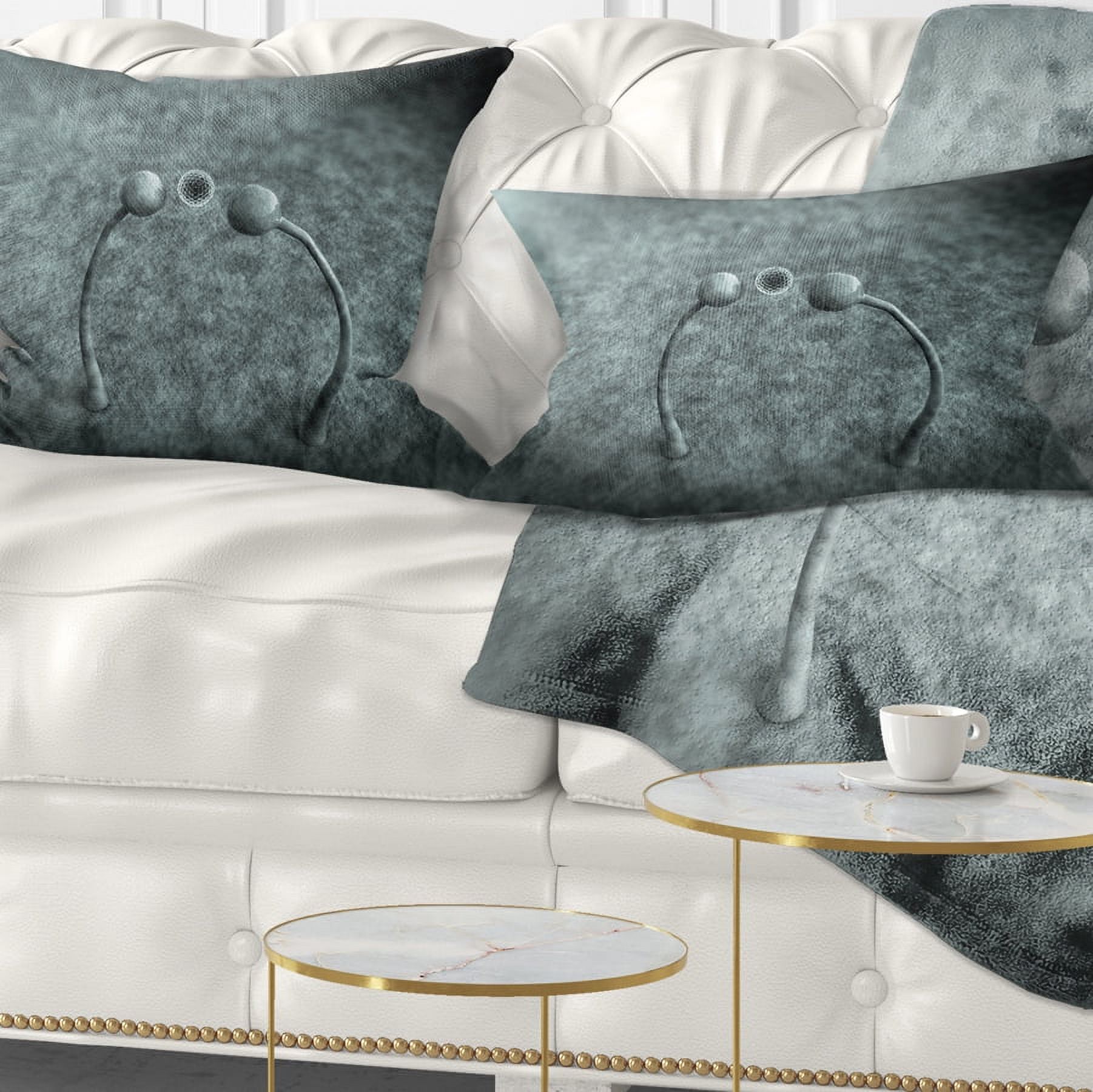 Designart Fungus on Leather Surface - Landscape Printed Throw Pillow - 12x20