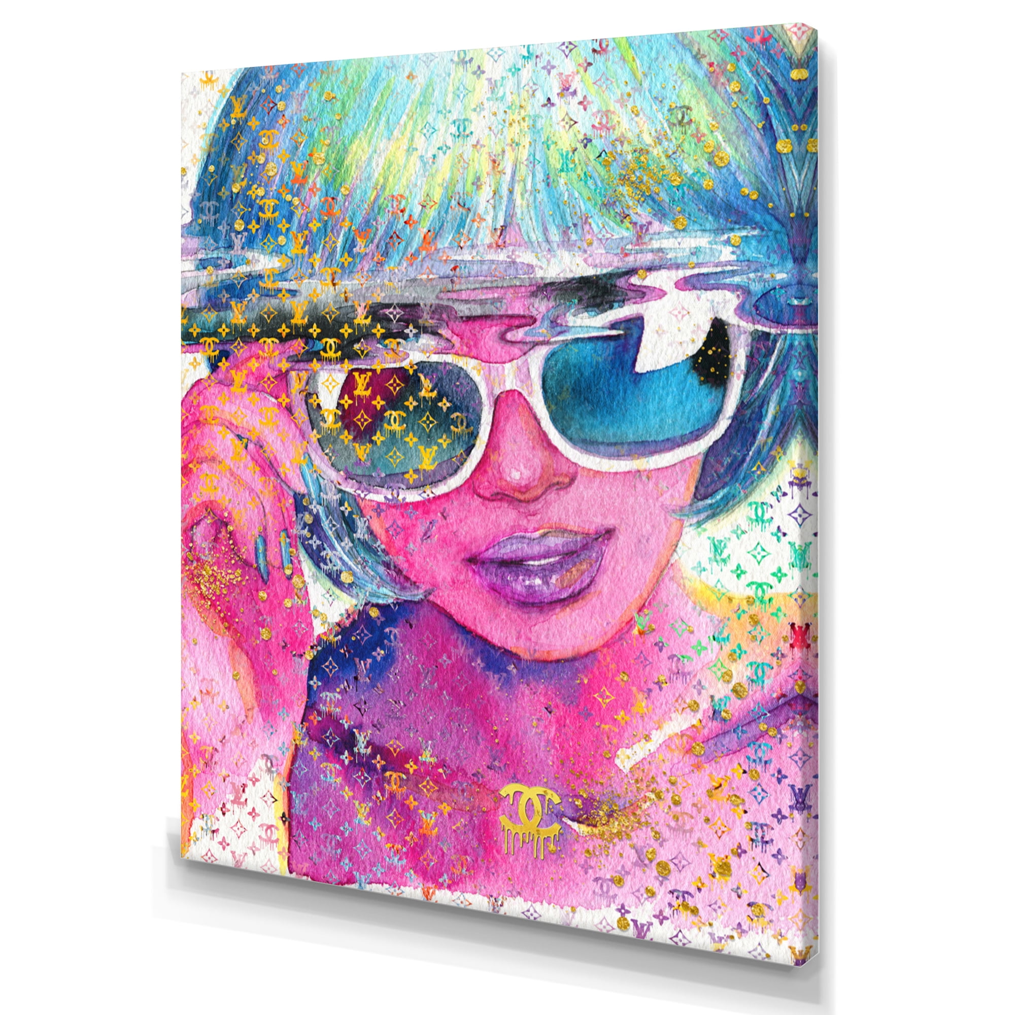 Designart Funky Female Fashion Illustration II Canvas Wall Art