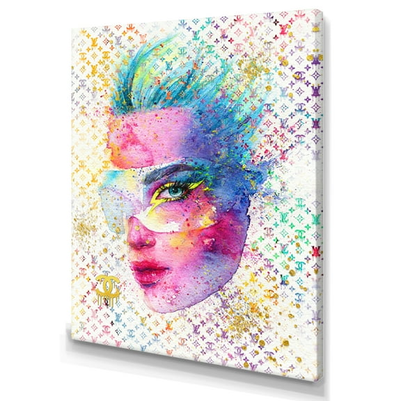Designart Funky Female Fashion Illustration IV Canvas Wall Art