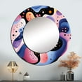 thumbnail image 1 of Designart "Funky Pattern With Multicolor Geometric Lines" Geometric Rund Mirror For Wall Decor - Large Multicolor Round Print Mirror - Round Modern Mirror - Wall Mounted Round Large Mirror - 23" x 23", 1 of 6