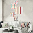 thumbnail image 1 of Designart "Funky Plaids In Blue And Pink Retro Style" Plaid Wall Art Set Of 5 - Blue Vintage Office Room Metal Wall Art Set, 1 of 6