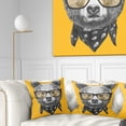 thumbnail image 1 of Designart Funny Bear with Formal Glasses - Contemporary Animal Throw Pillow - 18x18, 1 of 5