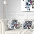 thumbnail image 1 of Designart Funny Zebra Watercolor - Animal Throw Pillow - 12x20, 1 of 5