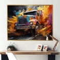 thumbnail image 1 of Designart "Furious Expressionist Monster Truck III" Truck Floater Framed Canvas Wall Art, 1 of 1