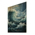 thumbnail image 1 of Designart "Furious Storm Over the Ocean IV" Nautical & Beach Print on Natural Pine Wood, 1 of 5