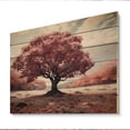 thumbnail image 1 of Designart "Fushia Autumn Tree II" Landscape Trees Print on Natural Pine Wood, 1 of 5