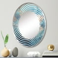 thumbnail image 1 of Designart "Fusion of Marine Blue and White I" Abstract Shapes Spiral Round Wall Mirror - Abstract Oval Printed Decorative Mirror - Multiple Color Options, 1 of 5