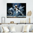 thumbnail image 1 of Designart "Fusion Of Black And Blue Breakdance II" Dance Wall Art Living Room, 1 of 7