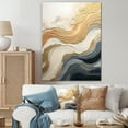 thumbnail image 1 of Designart "Fusion Of Coastal Waves In White And Blue" Abstract Shapes Canvas Art Print, 1 of 7