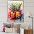 thumbnail image 1 of Designart "Fusion Of Gilded Pineapples" Pineapples Floater Framed Wall Art Living Room, 1 of 5