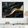 thumbnail image 1 of Designart "Fusion Of Gold And Black Gentle Waves" Abstract Shapes Floater Framed Canvas Art Print, 1 of 5