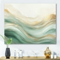 thumbnail image 1 of Designart "Fusion Of Gold And Green Tranquil Waves I" Abstract Shapes Canvas Art Print, 1 of 7