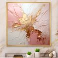 thumbnail image 1 of Designart "Fusion Of Gold And Pink Paint" Abstract Painting Floater Framed Canvas Art Print, 1 of 5