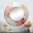 thumbnail image 1 of Designart "Fusion Of Gold And Pink Paint" Abstract Painting Rund Mirror For Wall Decor - Large Beige Round Printed Mirror - Modern Round Office Mirror - 23" x 23", 1 of 7