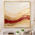 thumbnail image 1 of Designart "Fusion Of Gold And Red Calm Waves" Abstract Shapes Floater Framed Canvas Prints, 1 of 1