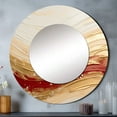 thumbnail image 1 of Designart "Fusion Of Gold And Red Calm Waves" Abstract Shapes Gold Large Round Mirror - Round Office Mirror Wall Decor - Modern Round Printed Mirror - 36" x 36", 1 of 6