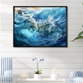 thumbnail image 1 of Designart "Fusion Of Marine Blue And White IV" Ocean Floater Framed Wall Decor, 1 of 5