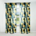 thumbnail image 1 of Designart "Fusion Of Yellow And Teal Abstract Geometrics" Geometric Curtain Single Panel, 1 of 6