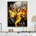 thumbnail image 1 of Designart "Fusion Of Yellow Jazz Dance II" Dance Floater Framed Wall Art Living Room, 1 of 5