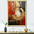 thumbnail image 1 of Designart "Fusion Spiral In Red And Gold II" Abstract Spirals Picture Framed Wall Art Living Room, 1 of 5