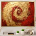 thumbnail image 1 of Designart "Fusion Spiral In Red And Gold III" Abstract Spirals Floater Framed Canvas Wall Art, 1 of 5