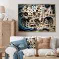 thumbnail image 1 of Designart "Fusion Temple Of Surreal Cultures I" Surrealism landscape Floater Framed Wall Decor, 1 of 5